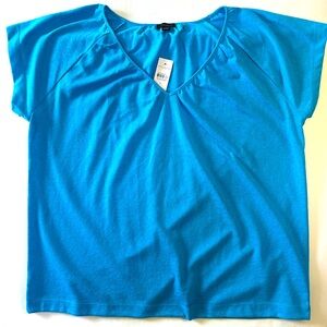 Ann Taylor Bright Blue Short Sleeve Top